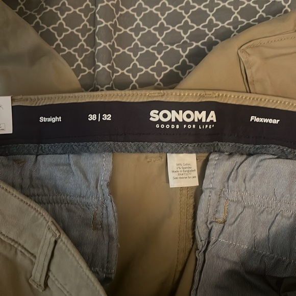 NWT Sonoma Straight leg Khaki pants with Flexwear size 38x32 - Picture 6 of 7